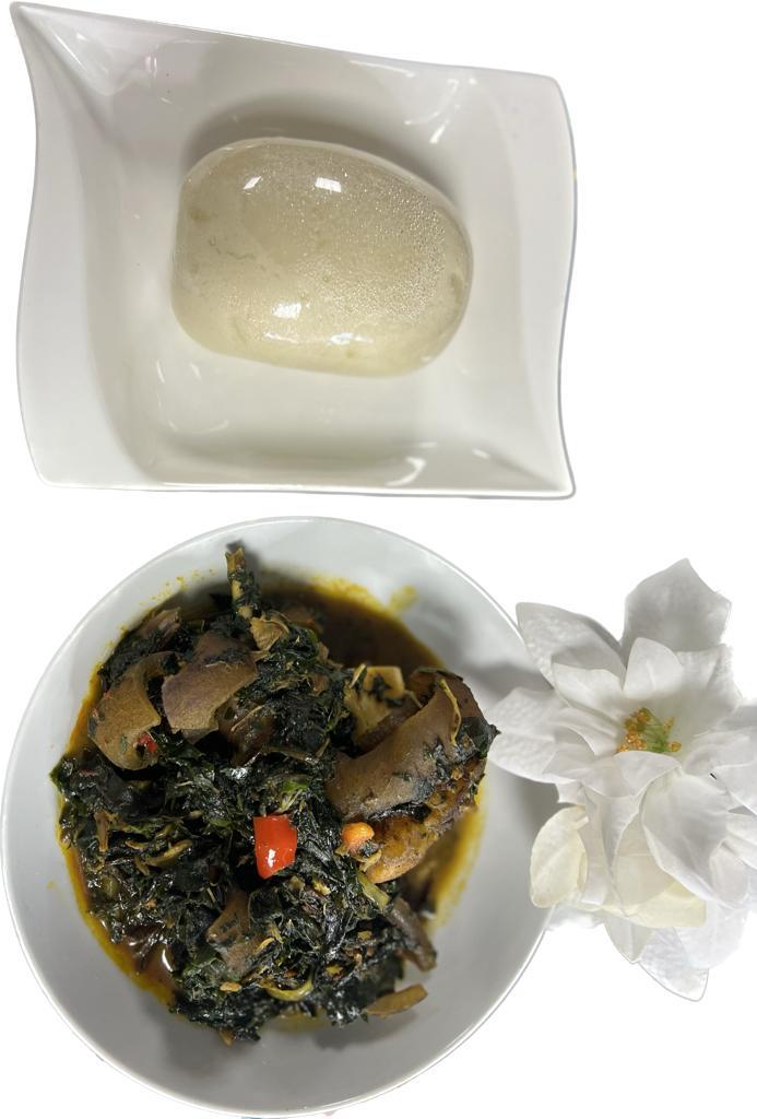 Bitter Leaves Soup with Poundo