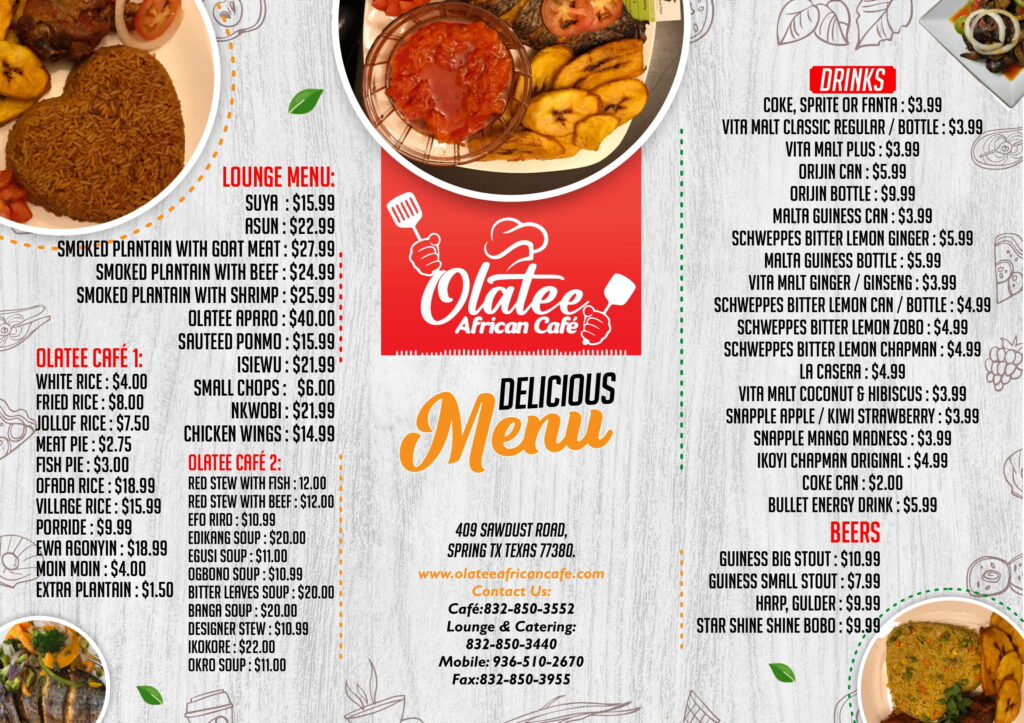 Menu – Olatee African Cafe